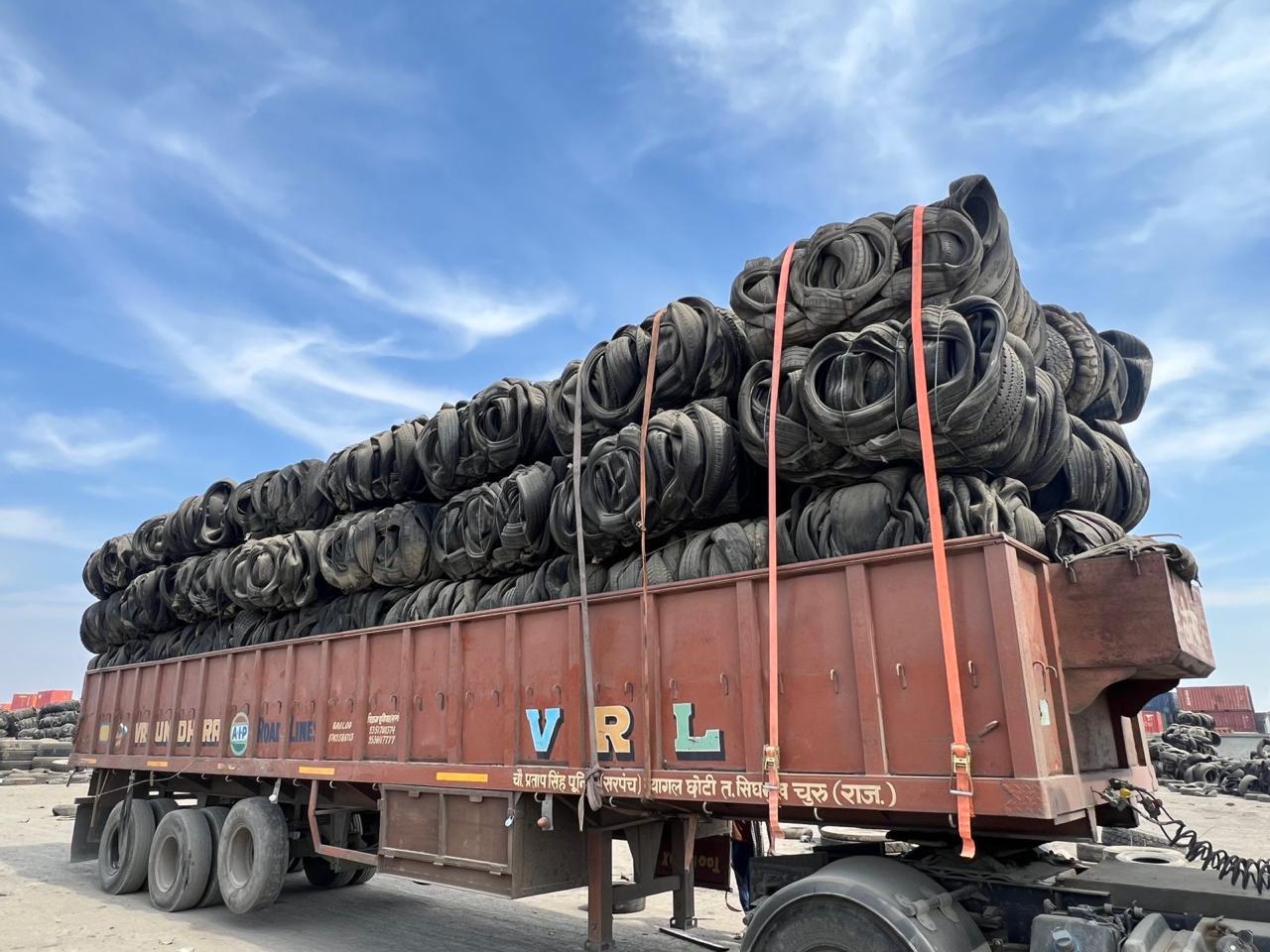 Export-ready cargo loaded for shipment from India